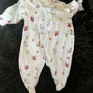 Kissy kissy footed Sleeper with Knight & Dragon Print